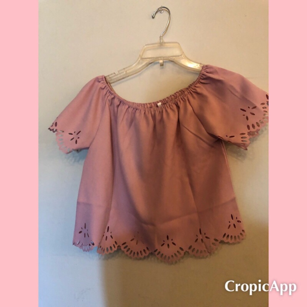 Pink flowy off the shoulder top